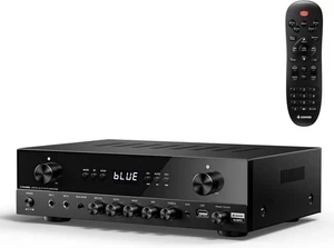 Stereo Audio Verstärker, 600W Peak 2 Kanal Receiver mit Bluetooth 5.3, Phono, - Bild 1 von 7