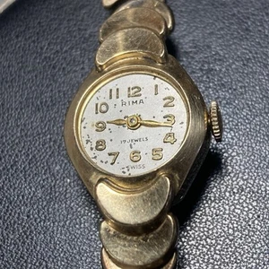 Vintage Rima Watch Co. Womans Watch PARTS/REPAIR 17j Swiss RXW No Crystal 10K GF - Picture 1 of 12