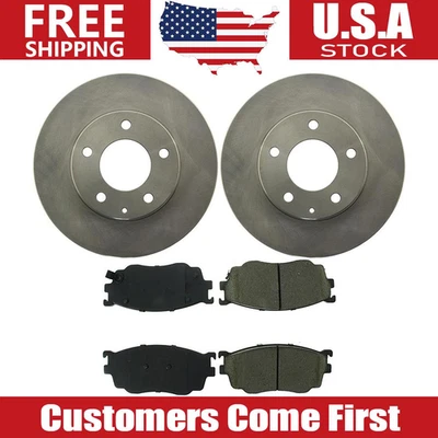 Front Brake Rotors + Brake Pads Set for 1998 1999 2000 2001 2002 Mazda 626 - Image 1 of 4
