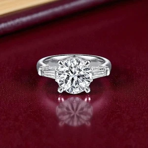 2.50 Ct Round Cut 950 Platinum Diamond Woman Engagement Ring IGI Lab Created - Picture 1 of 12