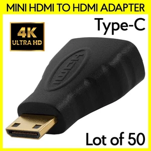 50PCS Mini HDMI Type C Male to Standard HDMI Female Adapter Connector Converter - Picture 1 of 4