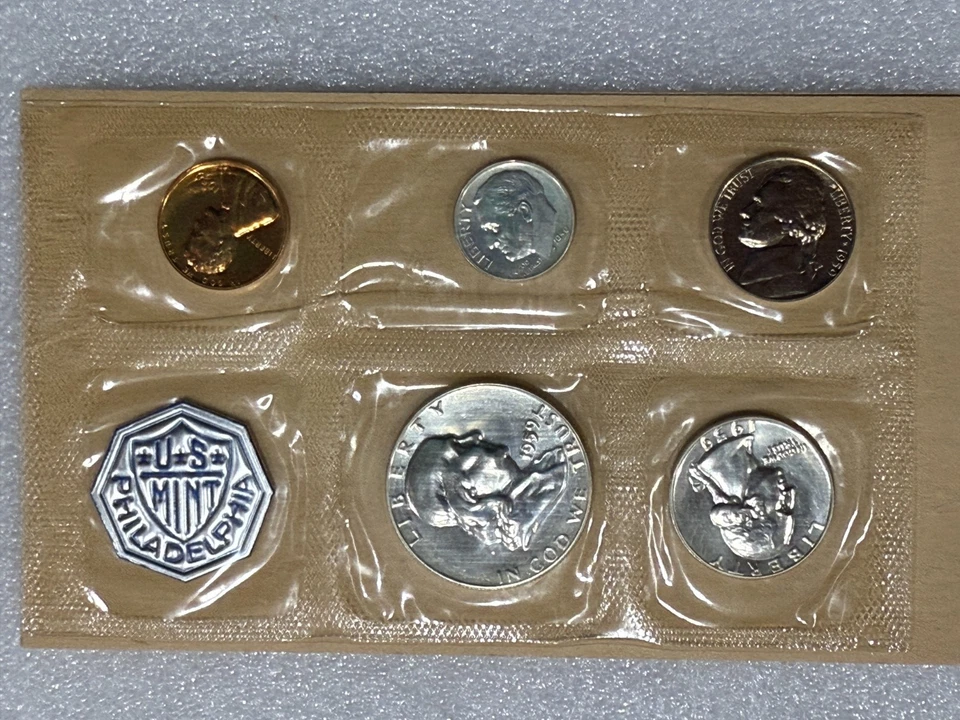 1959 U.S. Silver Proof Set, Complete 5-Coin Set, Original Packaging (9A) - Image 1 of 4