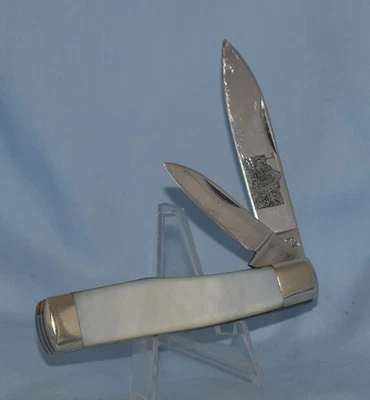 罕见 Taylor Cutlery ELK HORN 珍珠母 GUNSTOCK JACK 刀 日本 — 第 1/4 张图片