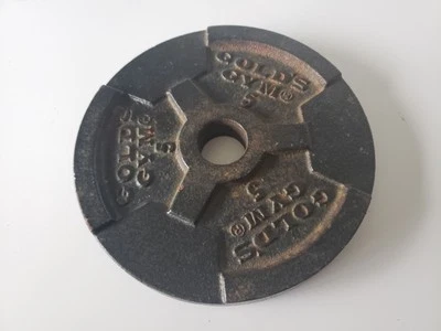 5 lb vintage Gold’s Gym padrão 1" furo peso da barra SOMENTE UM PRATO - Imagem 1 de 2
