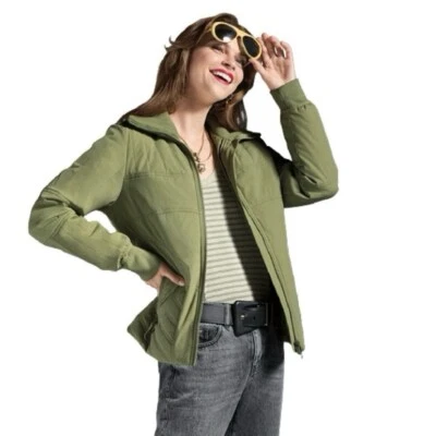 Cabi Ski Lift Puffer Jacket Coat Size Medium Sage Green 4300 Retail $202 MINT - Image 1 of 4