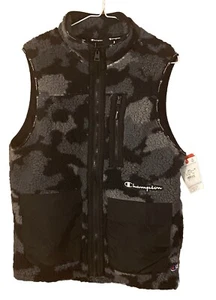 NUEVO CON ETIQUETAS CHAMPION HOMBRE MALLA CAMUFLAJE ACOGEDOR PILA ALTA CREMALLERA COMPLETA CHALECO Y BOLSILLOS TALLA PEQUEÑA - Imagen 1 de 4