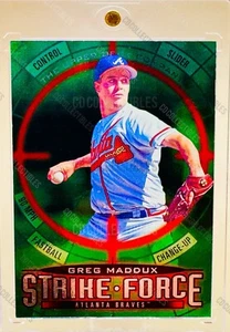 Greg Maddux RARE GREEN FOIL STRIKE FORCE INVESTMENT CARD SSP BRAVES HOF MINT - Picture 1 of 5