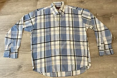 Vintage Platinum Sport Blue Plaid Long Sleeve Button Down Casual Shirt Size XXL - Image 1 of 4