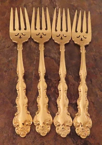 Oneida Gold Beethoven Set of 4 Salad Forks Golden Stainless Flatware Lot E - Picture 1 of 4
