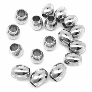20 pz/lotto perline cilindriche in acciaio inox lunghe strisce ovali perline creazione gioielli su - Foto 1 di 18