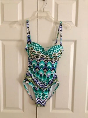 Traje de baño La Blanca talla 6 floral verde blanco piscina playa mujeres elegante Foto 1 de 4