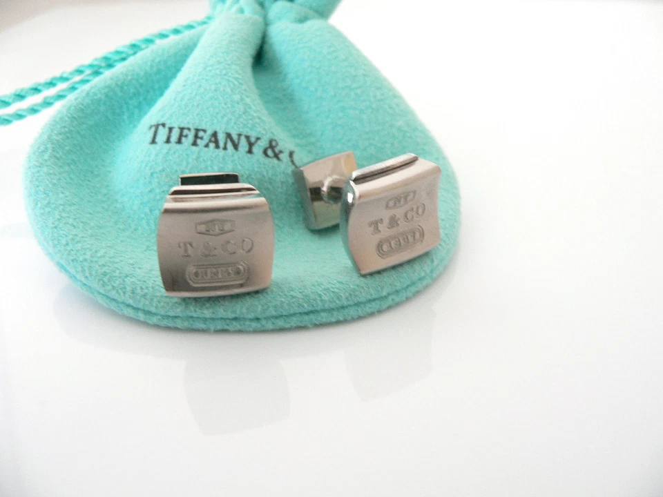 Gemelos Tiffany & Co 1837 Cuadrados Titanio Galaxia Plata Hombre Regalo Amor Foto 1 de 1