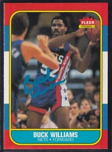 1986 Fleer Buck Williams ROOKIE Card New Jersey Nets RARE SIGNED CARD AUTOGRAPH - Picture 1 of 1