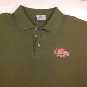Vintage DISNEY DISNEYLAND CALIFORNIA ADVENTURE POLO GOLF SHIRT Mens L Green  - Picture 1 of 5