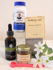 Herb Combo Sugar Balance Support 4 Products Tea Tincture Powder Caps - Picture 1 of 10