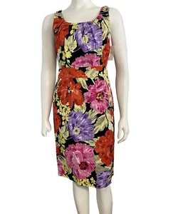 New Banana Republic floral sleeveless linen blend dress size 2 $140 - Picture 1 of 5