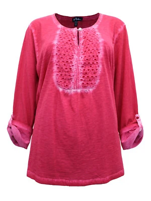 Ulla Popken Top Lace Insert Cold Dyed PINKY RED Sizes 20/22 24/26 & 28/30 - Image 1 of 4
