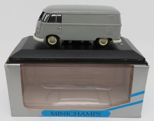MINICHAMPS VW T1 Volkswagen Combi Kombi Delivery Van Gris #430 052201 IN Box - Imagen 1 de 8