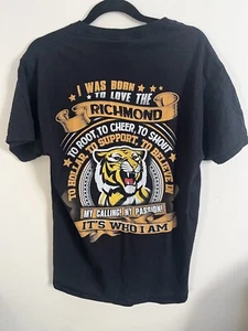 Richmond Tigers AFL T-shirt By (Fruit Of The Loom) Print On The Back Size Medium - Picture 1 of 6