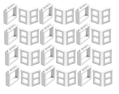 ☀️LOTE LEGO DE 12 NOVAS JANELAS BRANCAS 1 X 4 X 3 COM PAINEL BRANCO TOWN CITY HOUSE - Imagem 1 de 4
