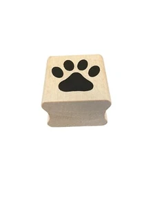 Estampilla de goma bloque de madera estampado de pata perros gatos mascotas niños fiestas - Imagen 1 de 3