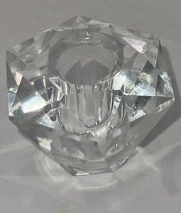 OLEG CASSINI 2” Taper CANDLE HOLDERS Replacement Multifaceted Crystal Prism - Picture 1 of 18