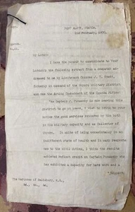 1900 UGANDA - PUERTO ALICE, informe de envío capitán John Ponsonby, por H.H. Johnston - Imagen 1 de 3