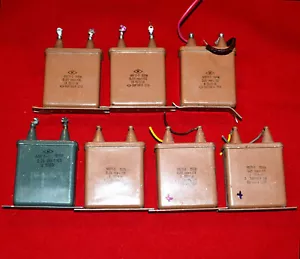 7 pcs MBGP-2 0.25uF 0,25uF 1500V 10% Paper Capacitor Soviet USSR - Bild 1 von 2