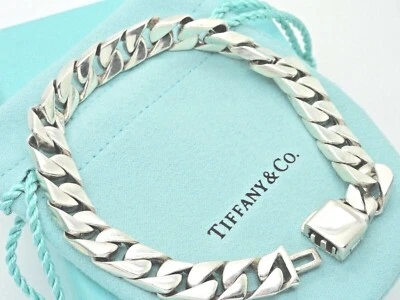 Pulsera de eslabones de cadena Tiffany & Co. de plata de ley de 47,3 gramos 8 1/2" para hombre Foto 1 de 4