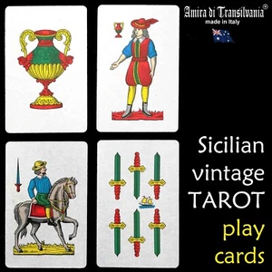 Tarot Cards Deck Mini Oracle Collectible Poker Bridge Play Card Italian Vintage - Zdjęcie 1 z 24