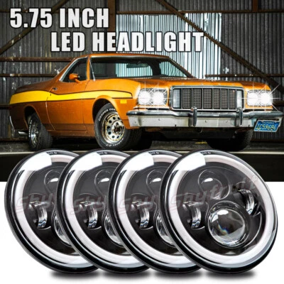 Round 5.75" 5-3/4" LED Hi/Lo-Headlights for-Ford Ranchero Gran-Torino 1965-1976 Foto 1 de 4