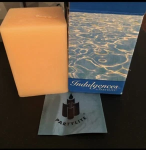 PartyLite Indulgences Exhilaration/Orange 3x4 Square Pillar Candle K0447 ~Rare~ - Picture 1 of 4