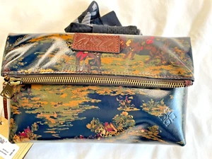 Patricia Nash 100% Leather Wristlet Magnetic Fold Over Top Size-@10” x 5. NWT - Picture 1 of 10