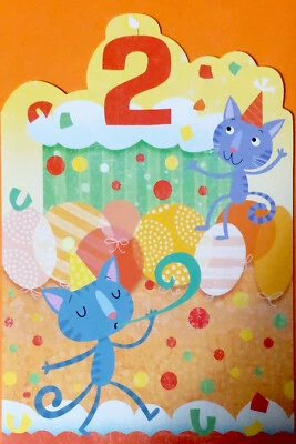 Happy Birthday 2 Years Old 5”x7” Hallmark Heartline Greeting Card Two