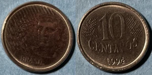 Brazil 1994 10 Centavos Stainless-Steel KM-633 UNC #100 a - US Seller - Picture 1 of 1