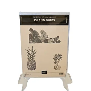 Stampin' Up! ISLAND VIBES Set 3 timbri in gomma ananas foglie di palma inutilizzati - Foto 1 di 2