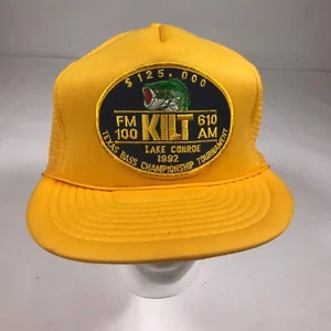 Vintage 90s Lake Conroe Bass Tournament Trucker Fishing Snapback Mesh Hat [DF05] - Picture 1 of 10
