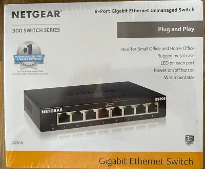 Switch NETGEAR Gigabit 8 ports série 300 (GS308v3) - Image 1 of 2