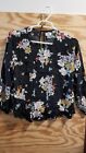 Old Navy Womens Top Blouse Size Large Floral Long Sleeved One Button Back