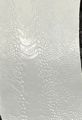 Piel de patas de avestruz de cuero, blanco como la nieve (esmaltado) Foto 1 de 3