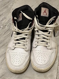 Used Air Jordan 1 Mid White Black Gym Red - 11.5   “White Chicago!!” - Picture 1 of 5