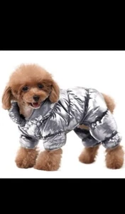 AOFITEE Dog Coat MEDIUM Waterproof Cold Weather Full Body SILVER - Bild 1 von 5