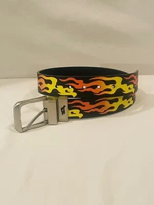 Tony Hawk Skate Boarding Flames Belt Silver Buckle Boy's XS 19"-21" EUC - Picture 1 of 4