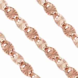 3MM Sterling Silver 14k Rose Gold Plated Valentino Link Italian Chain Necklace - Picture 1 of 1