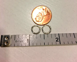 Pequeños nuevos para mujeres hombres niños pendientes de plata de ley 925 aros aro joyería 1/4" - Imagen 1 de 2
