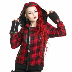 Poizen Industries Z Women's Red & Black Tartan Hooded Jacket • Ships in 2-4 W... - Picture 1 of 2