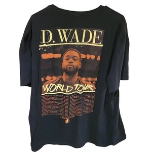Dwyane Wade 2019 World Tour Retirement Basketball Black Adult Shirt Large - Picture 1 of 6