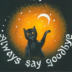 8x8 print of painting RYTA ART HALLOWEEN black cat Ouija Board Cemetery Ghost - Picture 1 of 1