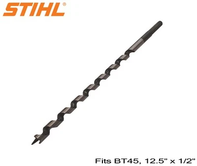 Broca para taladrar madera Stihl 12,5" genuina OEM #4314 682 5001, se adapta a barrena BT45 Foto 1 de 3