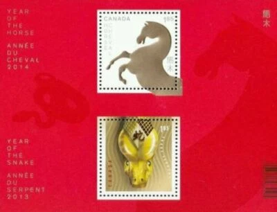 [SJ] Canada Year Of The Horse 2014 Snake Chinese Zodiac Lunar (ms) MNH - Image 1 of 4